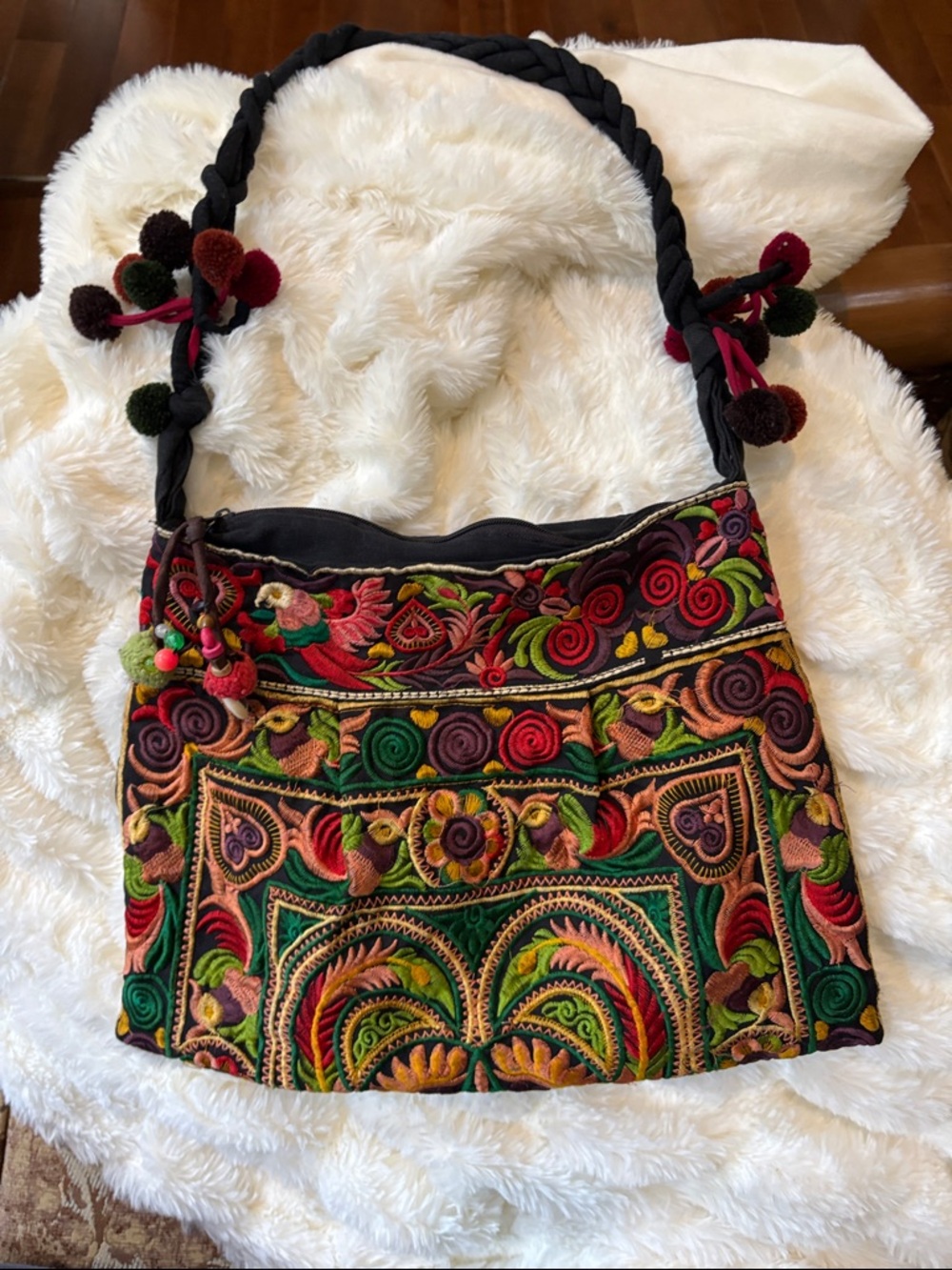 Embroidered Multicolor Boho Shoulder Bag